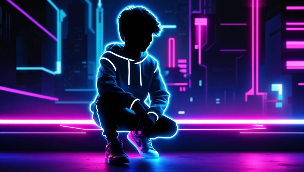 Neon Phoenix Style Wallpaper for Boys
