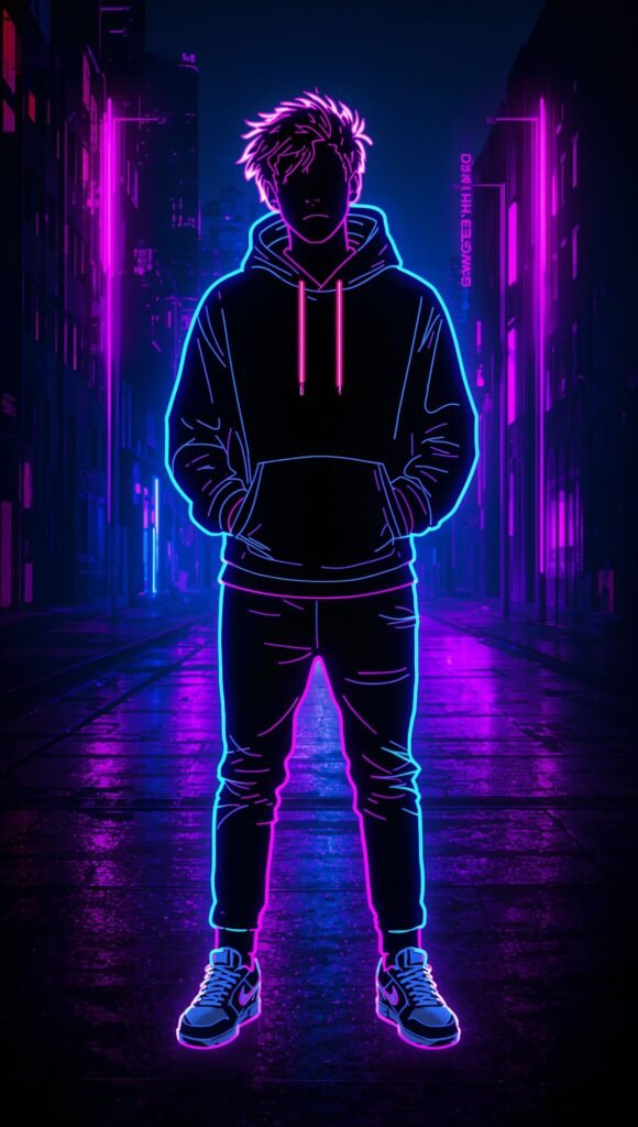 Lucid Origin Neon Mobile Boys Wallpaper