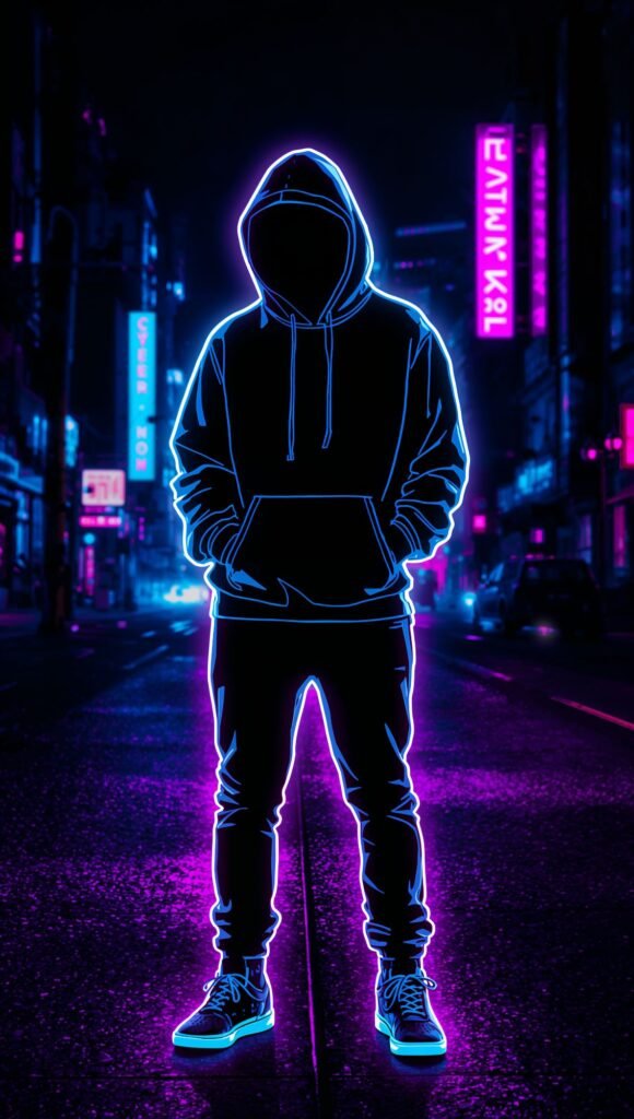 Black and Neon Boys Wallpaper for Phone