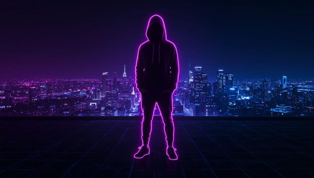 Abstract Neon Landscape Background for Boys