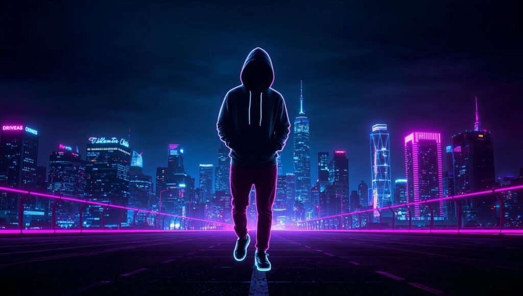 Horizontal Neon Style Desktop Boys Wallpaper 4K