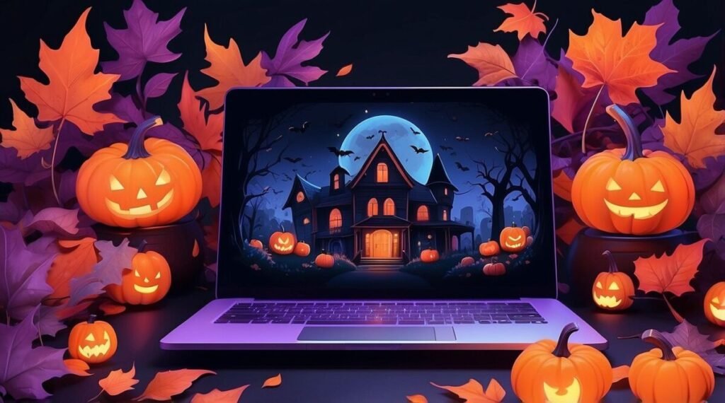 Preppy Halloween Wallpaper laptop