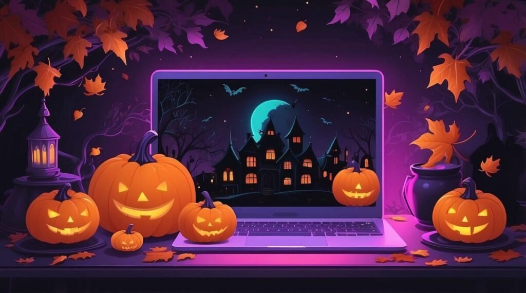 Preppy Halloween Wallpaper laptop