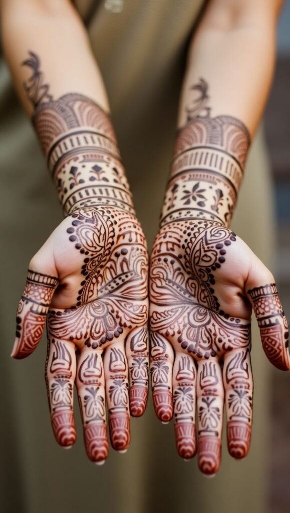 Traditional back hand henna art