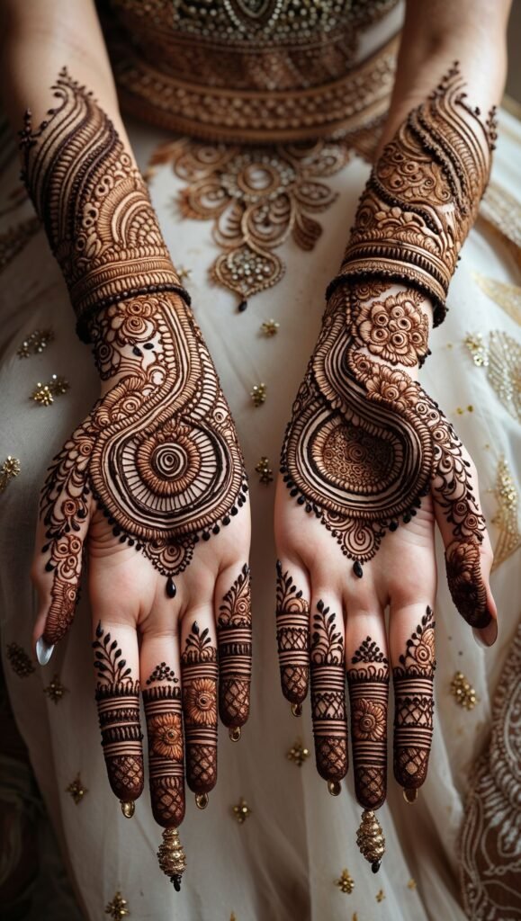 Elegant back hand henna design