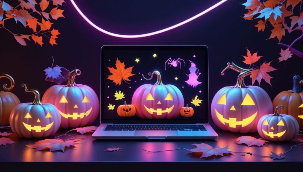 Preppy Halloween Wallpaper laptop