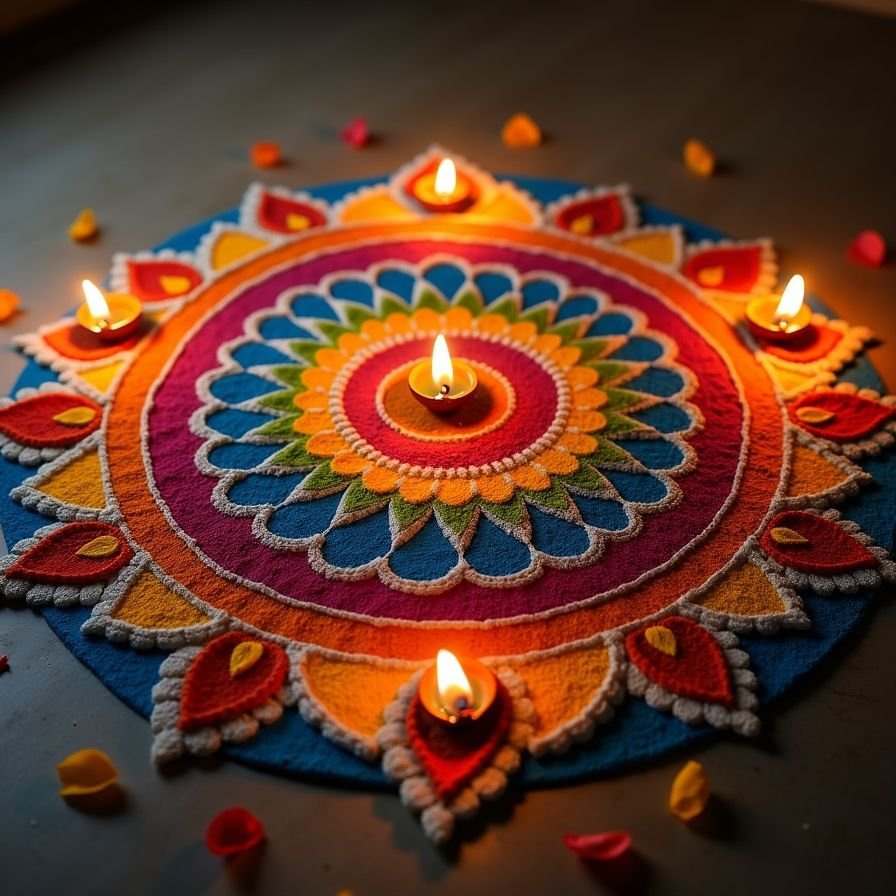 creative diwali rangoli sanskar bharti style