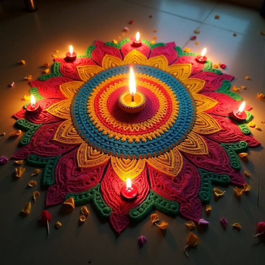 simple sanskar bharti rangoli motif for diwali