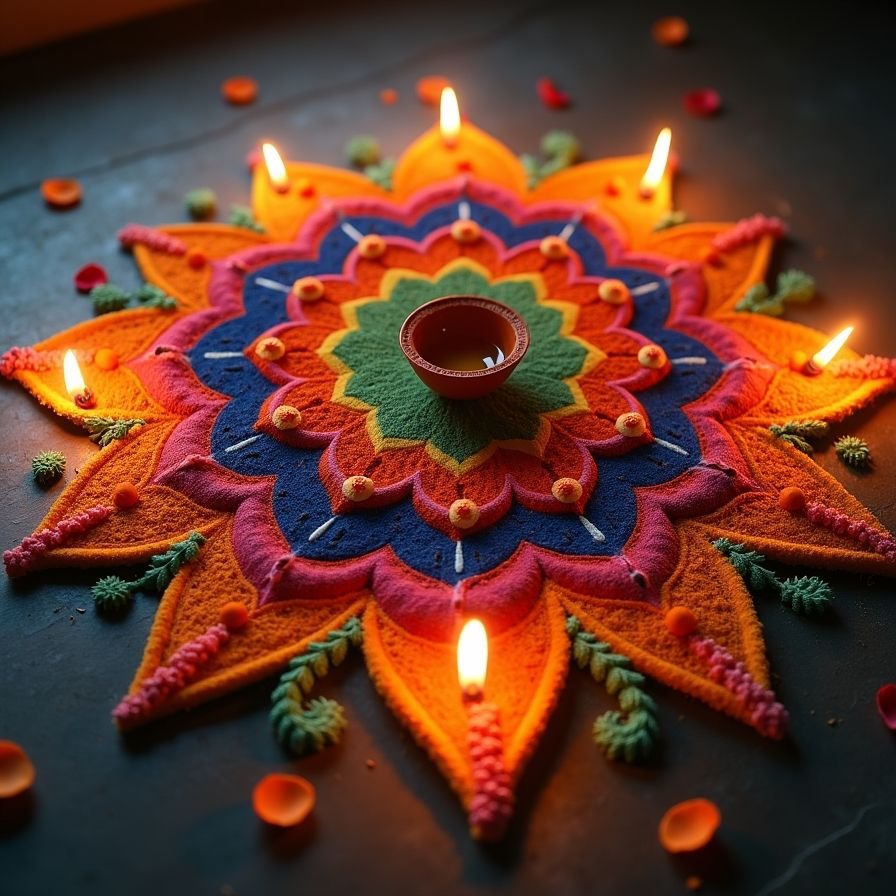 modern sanskar bharti rangoli design for diwali