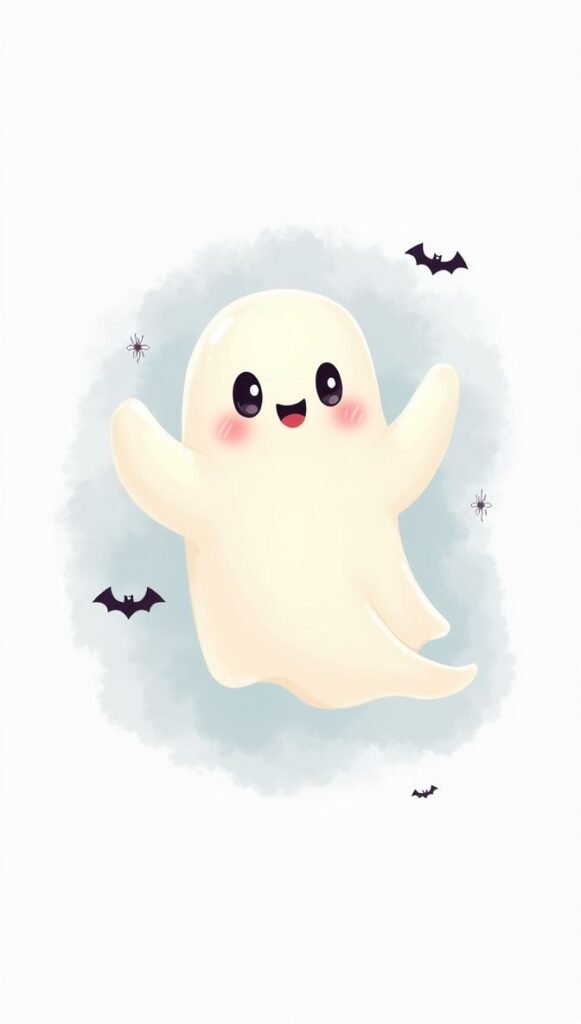 Friendly smoke ghost wallpaper, mobile size