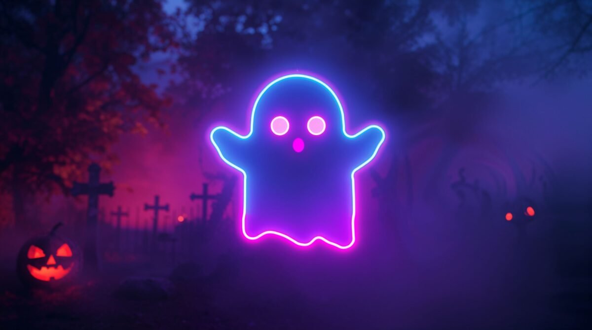 Aesthetic cute ghost wallpaper free HD download for iPhone and desktop
