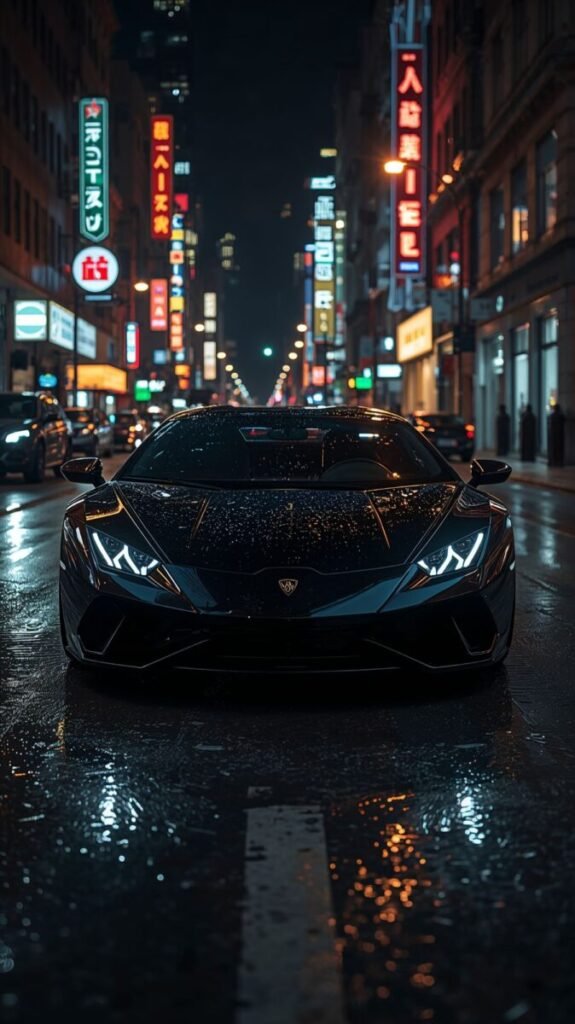 Black Lamborghini Aventador Mobile Wallpaper Vertical