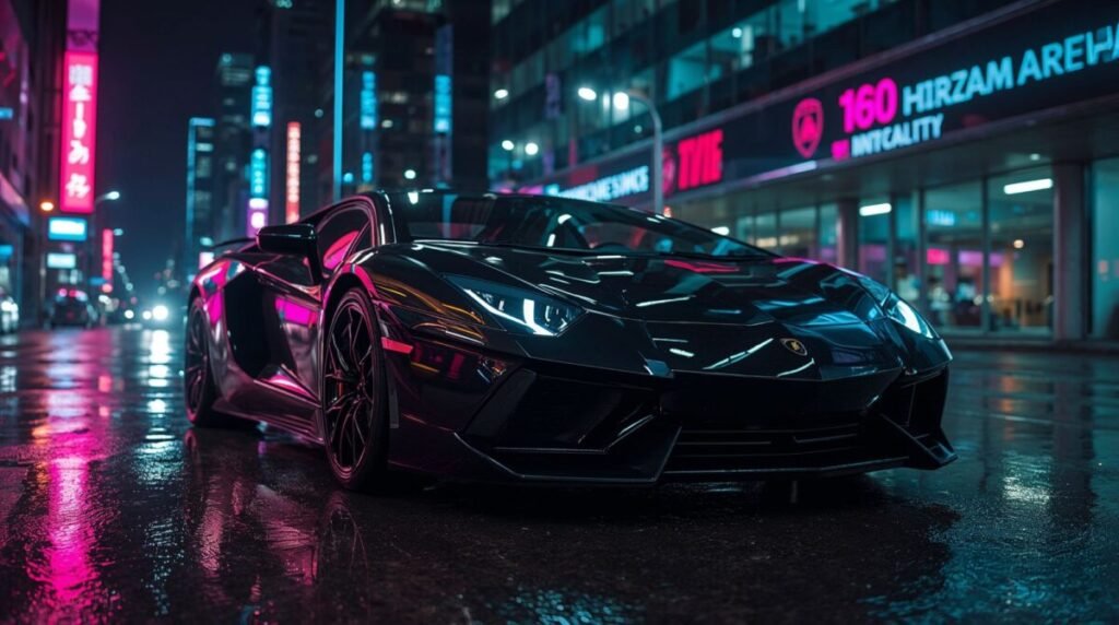 Dark Blue Lamborghini Aventador Wallpaper HD