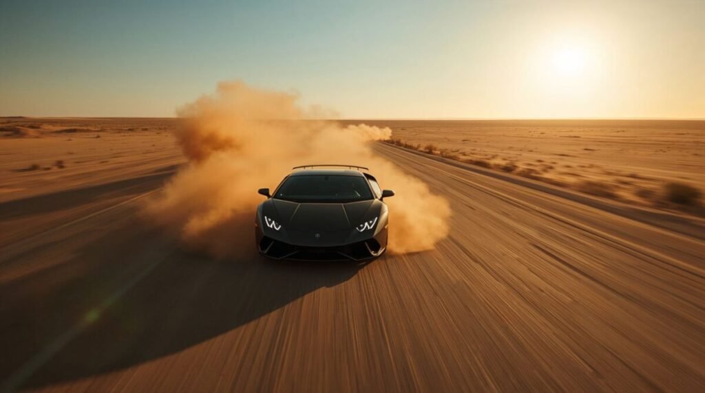 Dark Red Lamborghini Aventador Wallpaper 4K Desert Scene