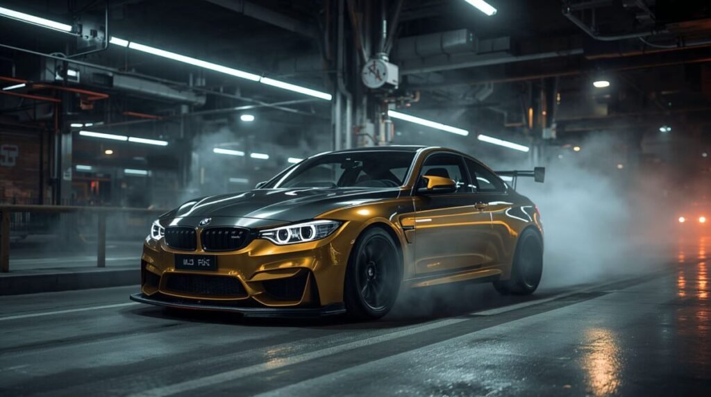 Wide shot of the BMW M4 car wallpaper in stunning 4K clarity