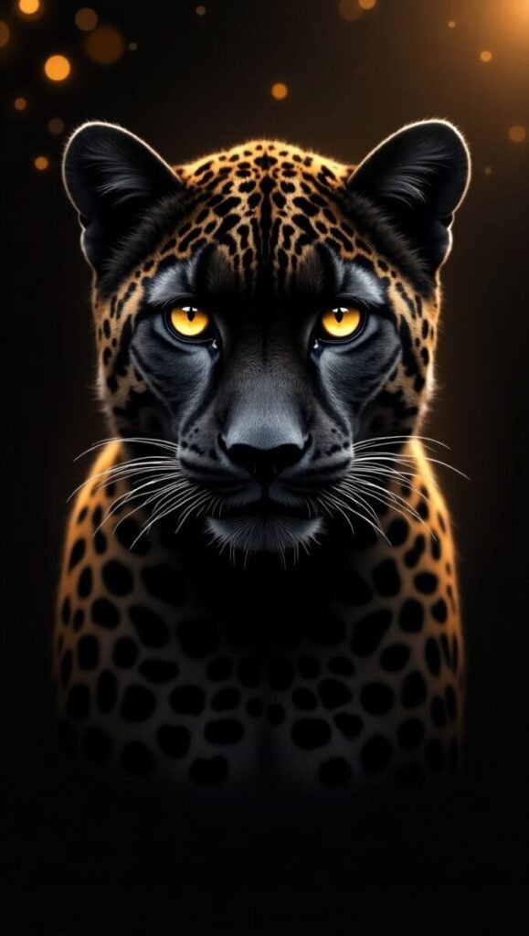 Black and gold cheetah digital art