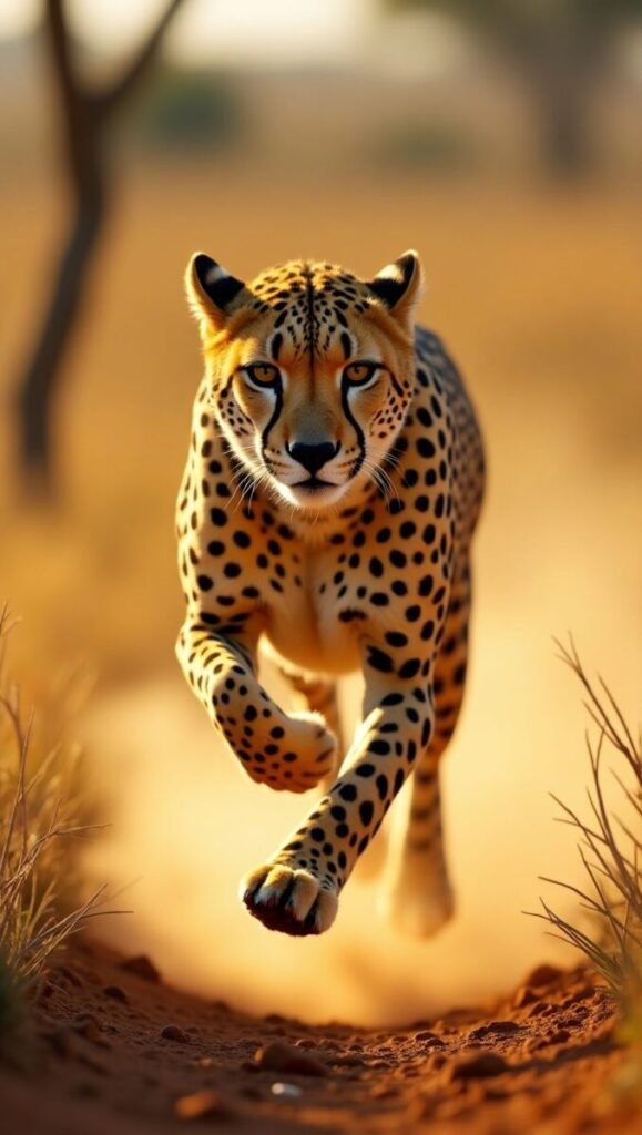 Vibrant yellow fur cheetah mobile wallpaper