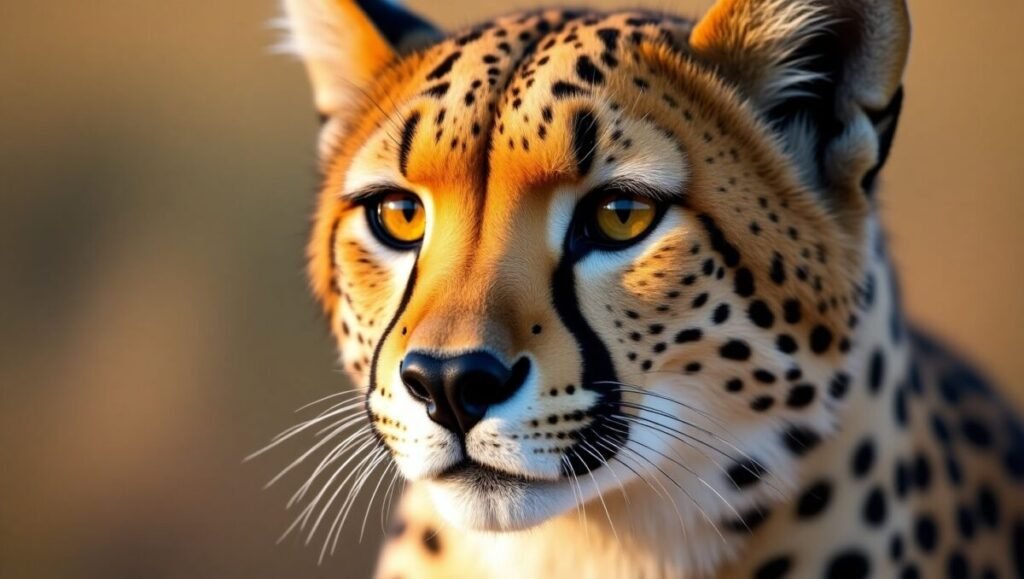 Wild cheetah facial details wallpaper