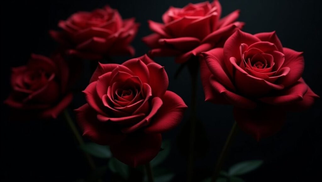 Dark Black Floral Wallpaper with Elegant Intricate Detailing