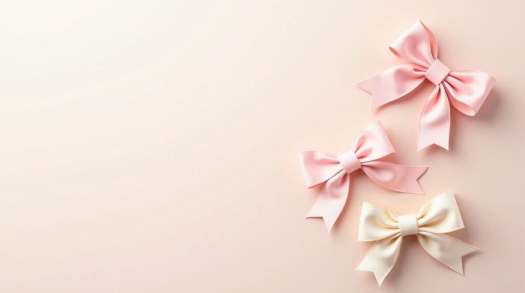 Delicate Soft Pastel Elegant Bows Wallpaper Horizontal 4