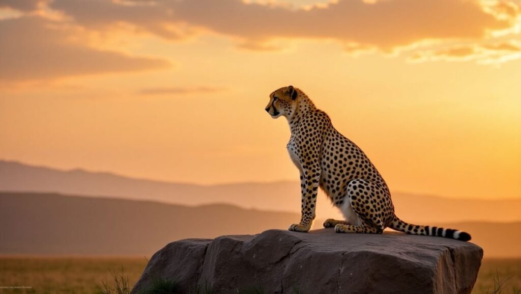 African cheetah with distinct black spots wallpaper