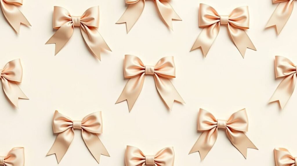 Intricately Detailed Vintage Bows Pattern Wallpaper Horizontal 1