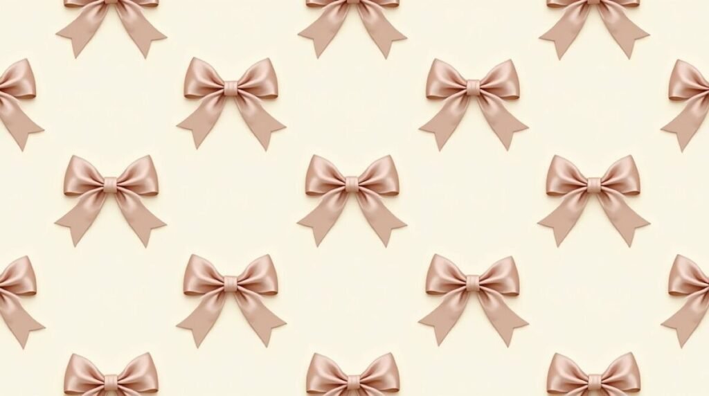 Intricately Detailed Vintage Bows Pattern Wallpaper Horizontal 2