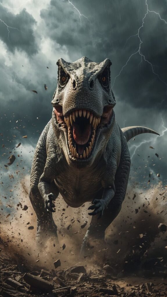 Massive and Ferocious Tyrannosaurus Rex Charging