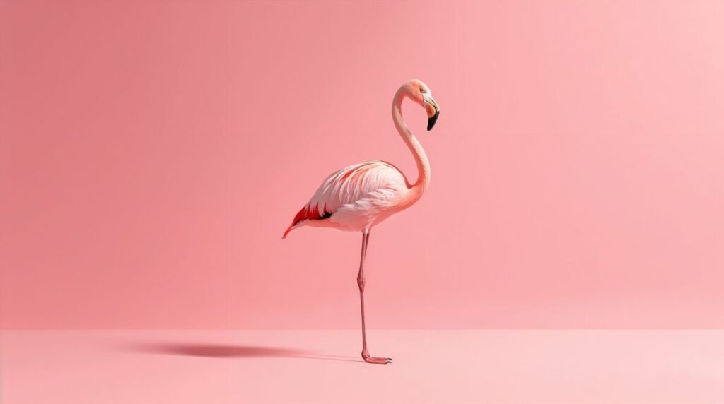 Single flamingo artistic minimalist style