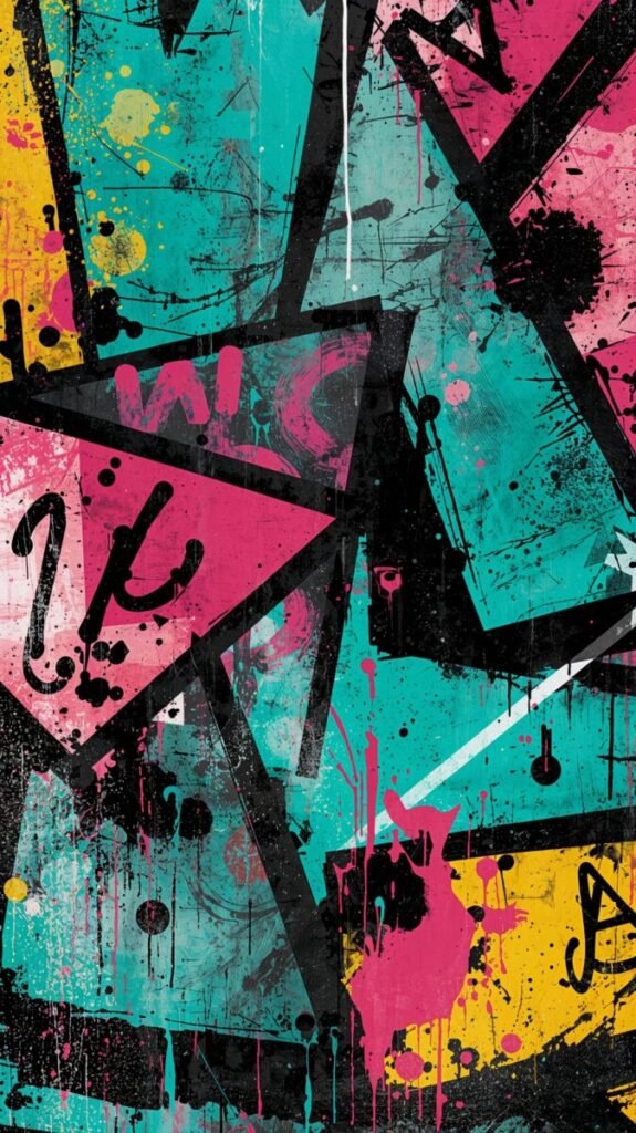 Abstract Graffiti Wallpaper with Intricate Line Work