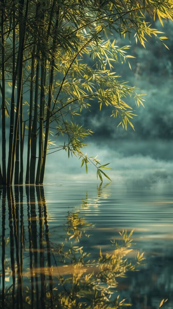 Tall Bamboo Stalks Wallpaper Slender bamboo stalks for mobile lock screen