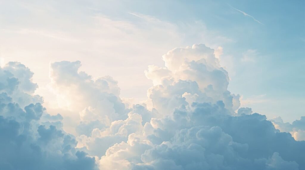 Blue and White Wallpaper - Feathery Clouds