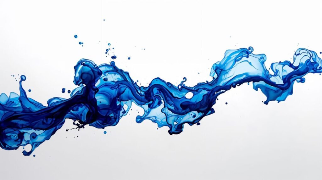 Blue and White Wallpaper - Horizontal Ink Swirl