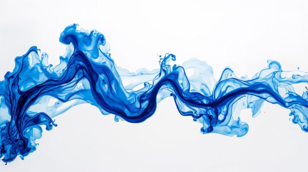 Blue and White Wallpaper - Water Ink Effect