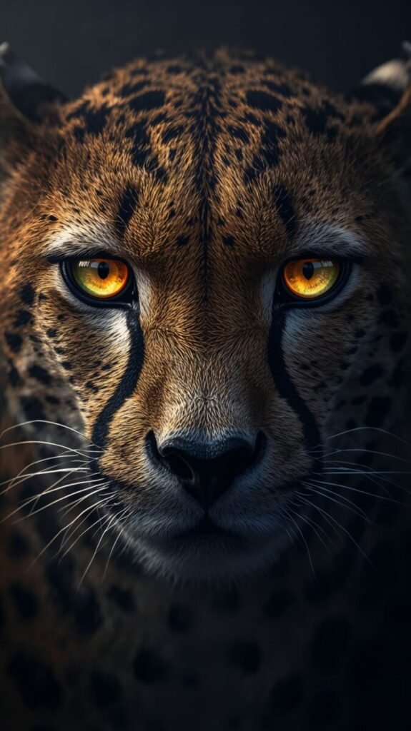 Luminous cheetah portrait digital art