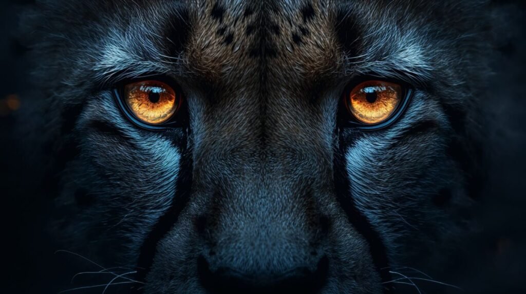 Ethereal glowing cheetah eyes wallpaper