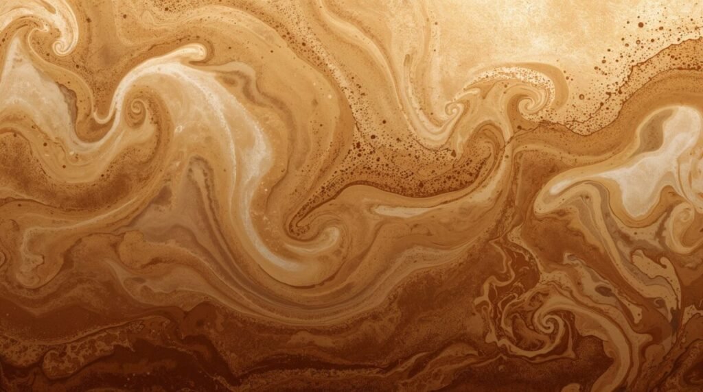 Coffee-Inspired Brown Latte Art Wallpaper Design