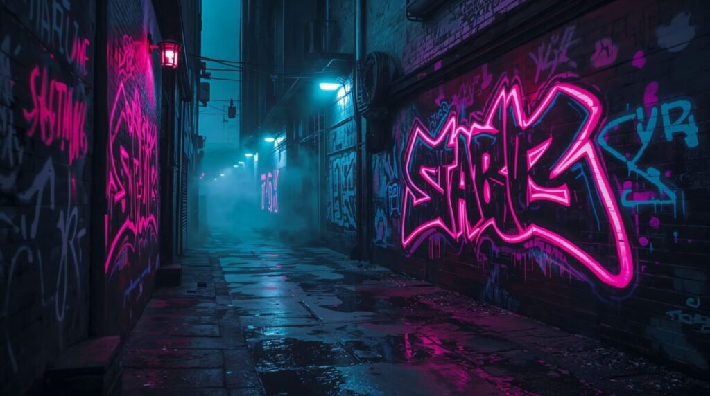 Glow Art Graffiti for Desktop Background