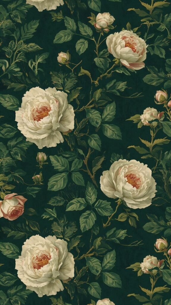 Lush Dark Green Botanical Wallpaper