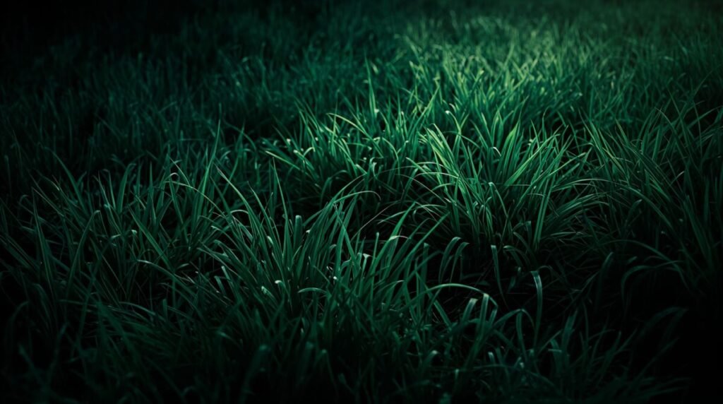 Intricate dark green grass blades background
