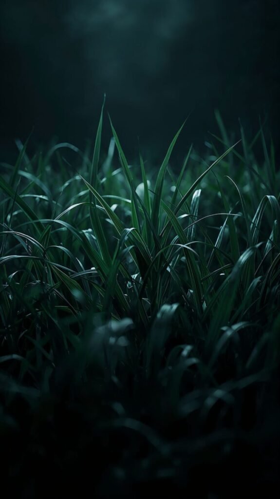 Deep dark green grass with intricate details