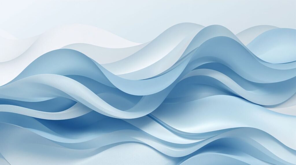 Blue and White Wallpaper - Soft Curve Abstract Waves