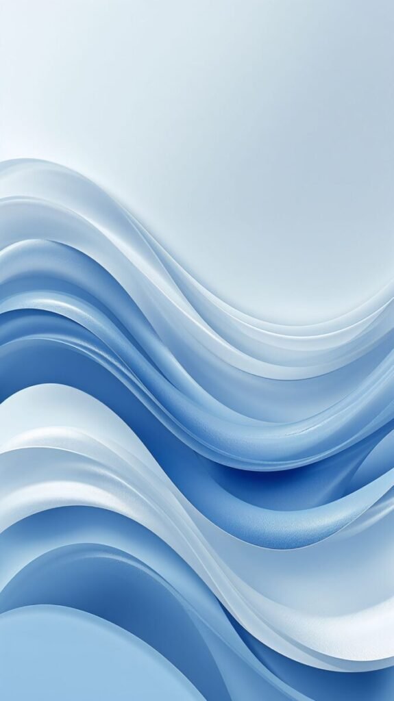 Blue and White Wallpaper - Elegant Abstract Waves