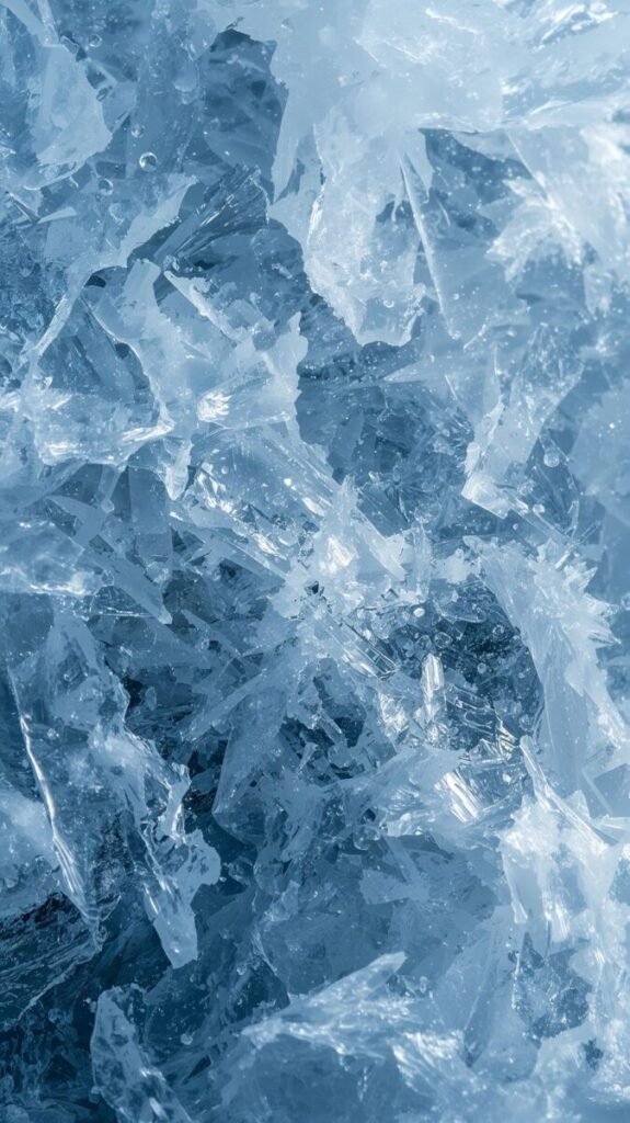 Blue and White Wallpaper - Intricate Ice Detail