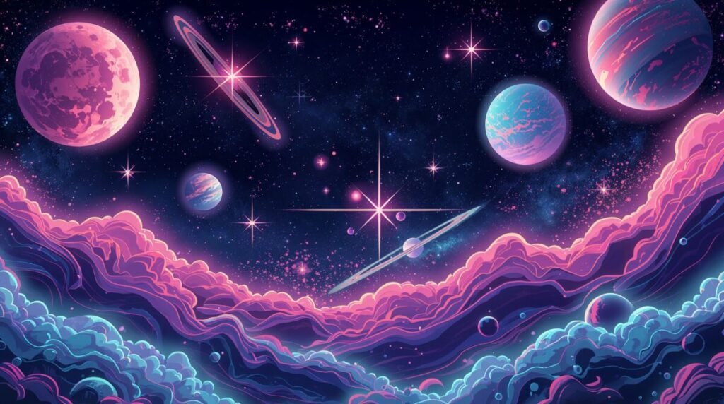 Vibrant nebula funky wallpaper