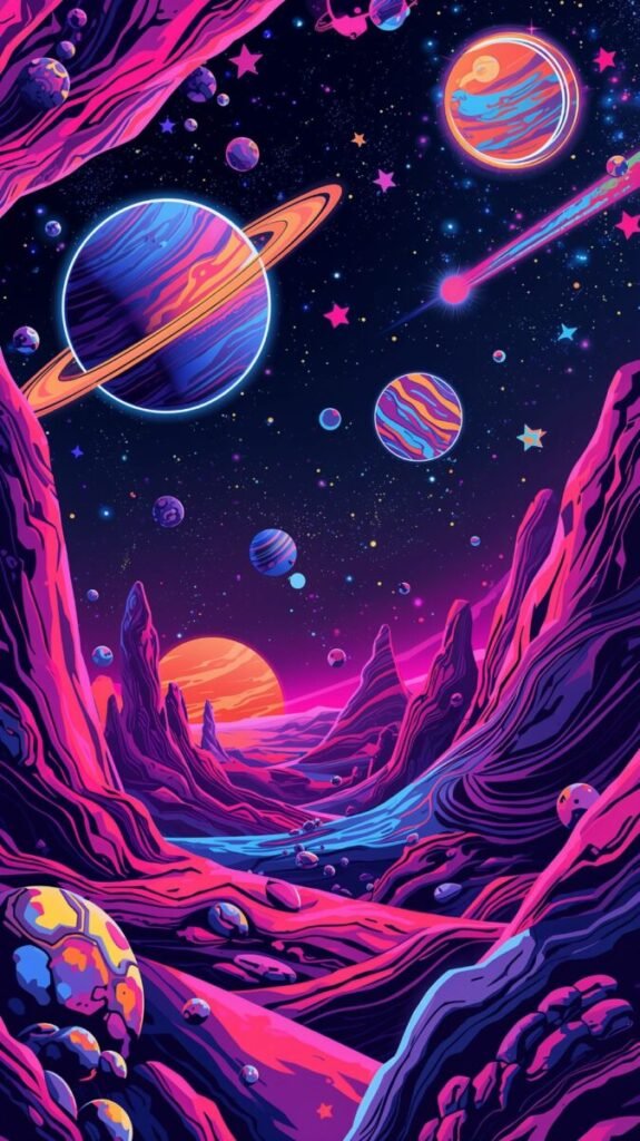 Deep space funky cosmic art