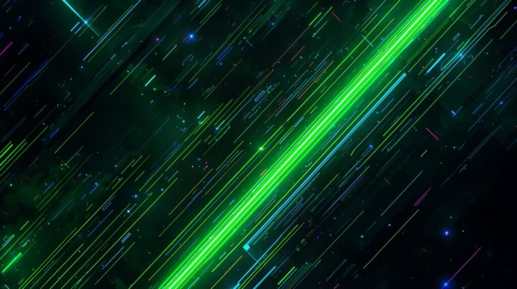 Futuristic neon green wallpaper for desktop with glowing lines