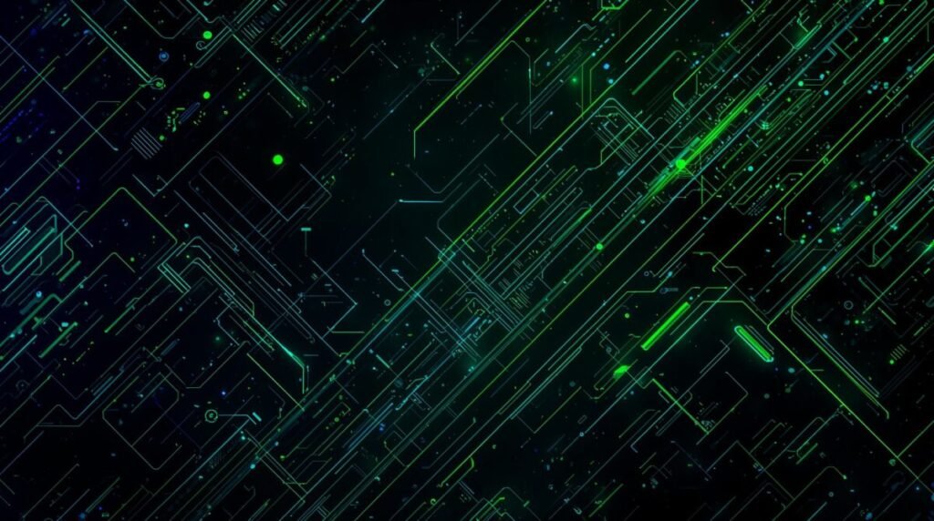 Neon green futuristic wallpaper with bright glowing lines