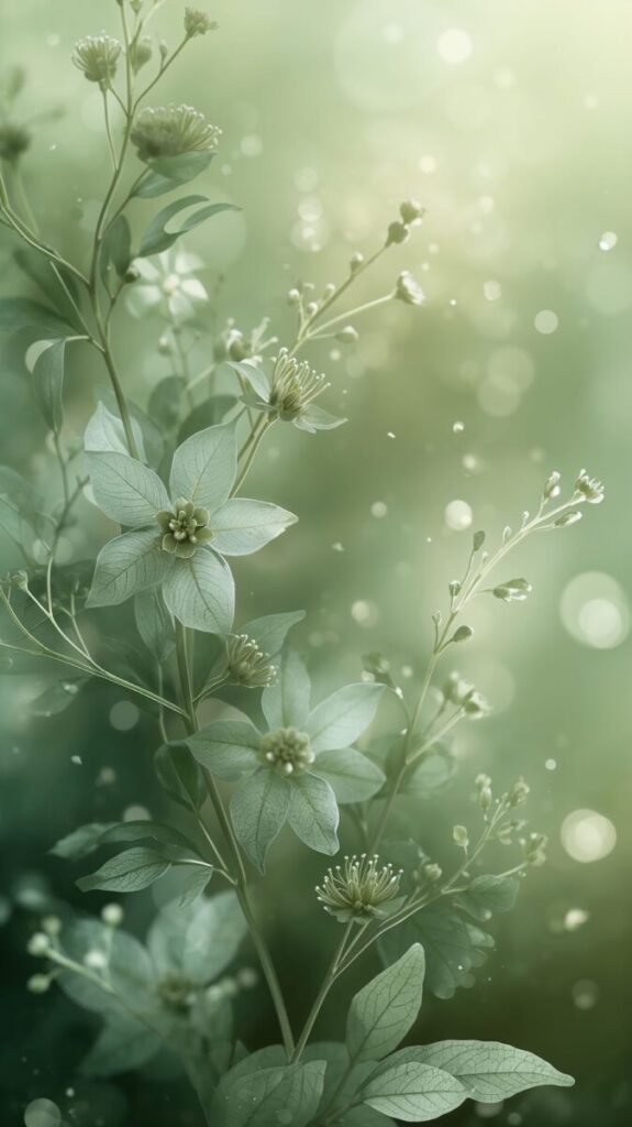 Intricate green floral wallpaper for phone background