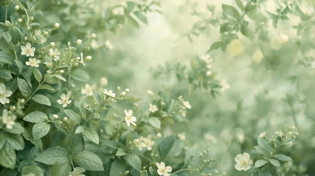 Intricate delicate leaves green floral wallpaper